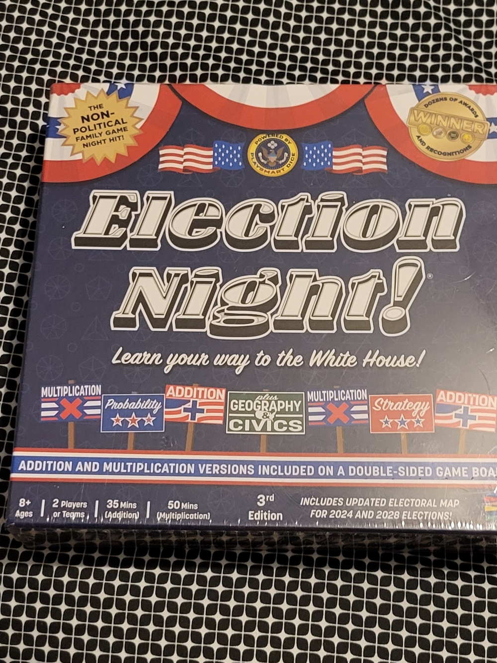 Brand New Semper Smart Games Election Night! Board Game Red & Blue